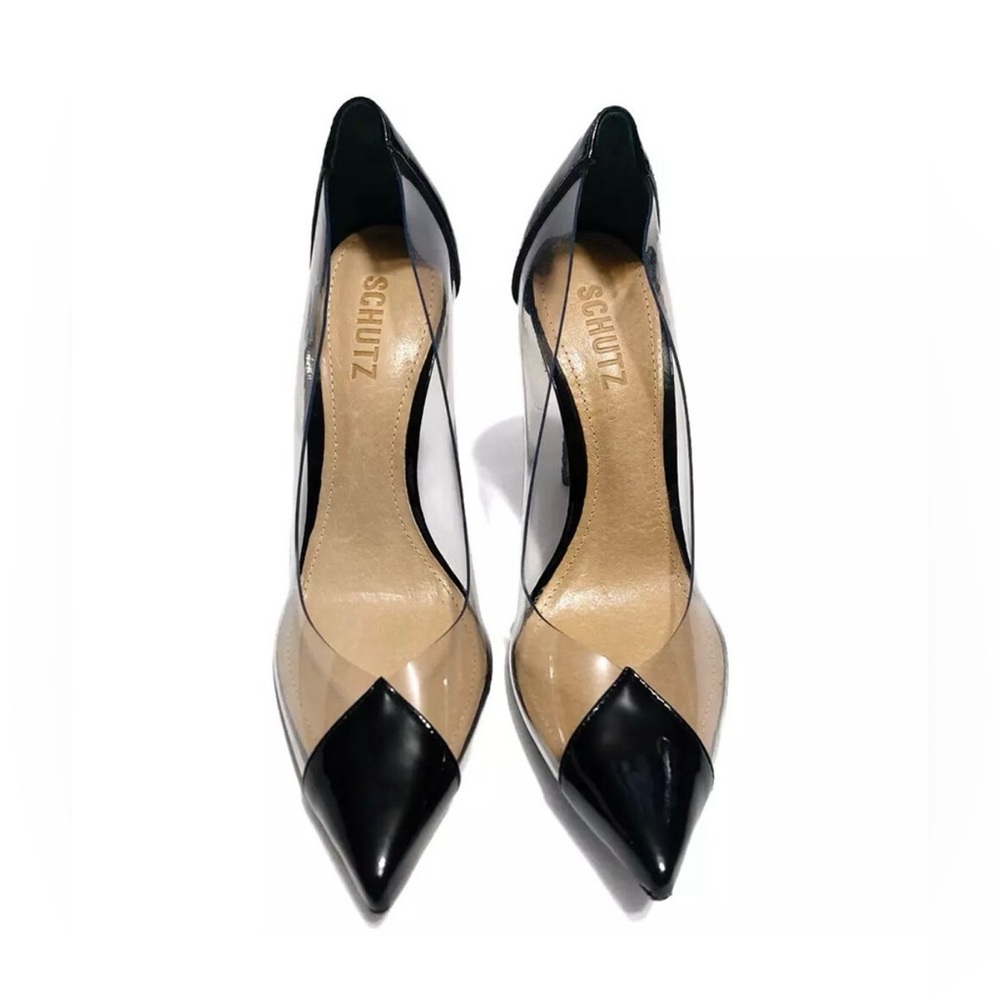 SCHUTZ Cendi Heel in Transparente & Black  Women's Heels 6.5 - Picture 2 of 16